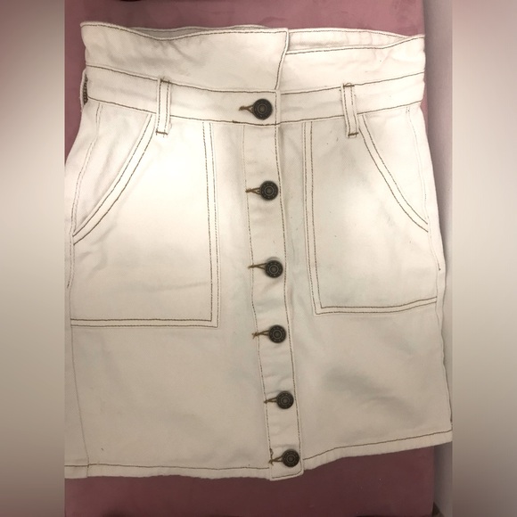Sabo Skirt White Denim Skirt - Picture 1 of 4
